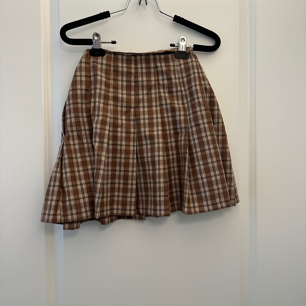 H&M Brown Tan Mini Skater Skirt